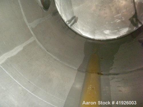 Used Tank, 2800 Gallon, 316 Stainless Steel, Vertical. 84" diameter x 116" straight side, slight cone top, coned bottom. Openings: top (2) 3"; side 24" manway with bolt on cover; 3-1/2" NPT center bo...