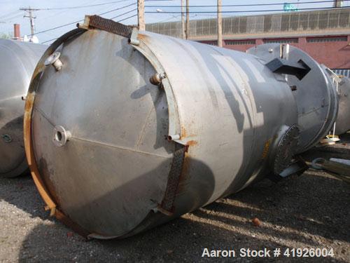 Used- Tank, 2800 Gallon, 316 Stainless Steel, Vertical. 84" diameter x 116" straight side, coned top and bottom. Openings: t...