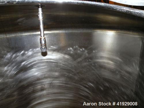 Used Tank, 1900 Gallon, stainless steel, vertical. 76" diameter x 96" straight side, dished top, coned bottom. Openings: top (2) 3" tri-clamp, 4" vent, 24" manway with cover; approximate 4" center bo...