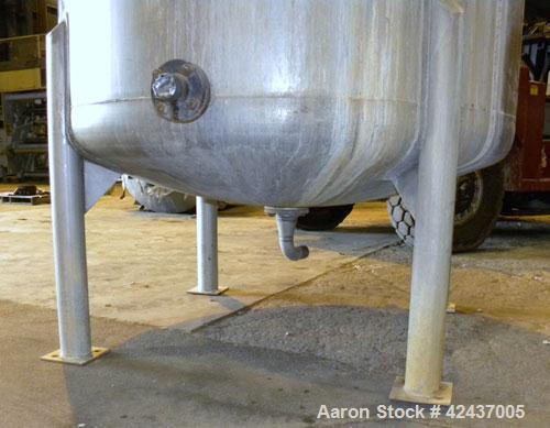 Used Tank, 1075 Gallon, 304 Stainless Steel, Vertical. 72" Diameter x 60" straight side, dished top and bottom. Off center top entering Lightnin agitator, model XJC-65. Approximate 1-1/2" diameter sh...