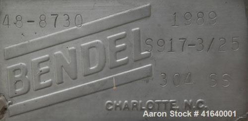 Used Bendel Tank, 3,000 Gallon, 304 Stainless Steel, Vertical. 94" diameter x 108" straight side, coned top, sloped bottom. UL rated for above ground flammable storage, UL#439353. Top mounted off cen...