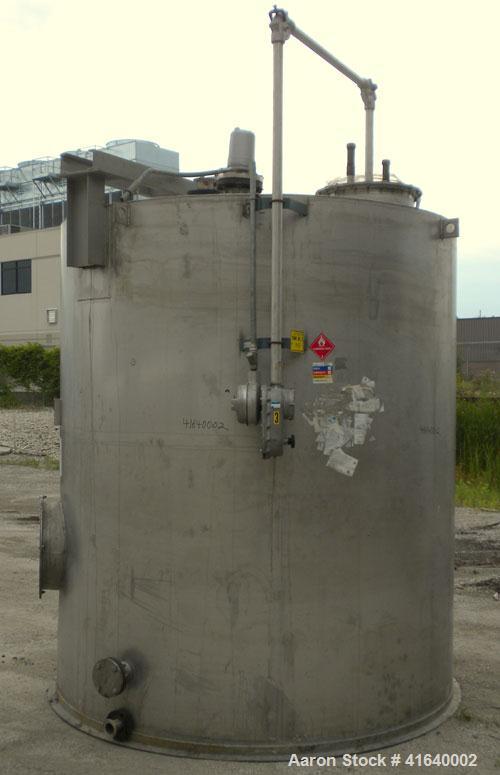 Used Bendel Tank, 3,000 Gallon, 304 Stainless Steel, Vertical. 94" diameter x 108" straight side, coned top, sloped bottom. UL rated for above ground flammable storage, UL#439358. Top mounted off cen...