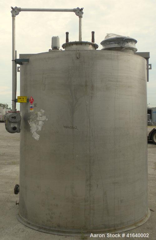 Used- Bendel Tank, 3,000 Gallon, 304 Stainless Steel, Vertical. 94" diameter x 108" straight side, coned top, sloped bottom....