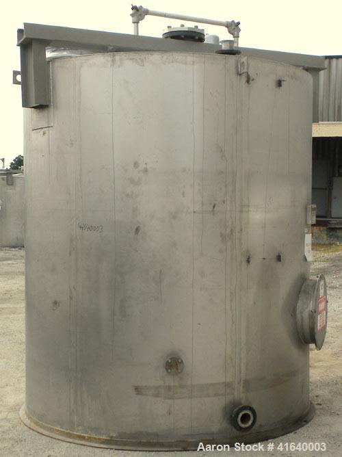 Used Bendel Tank, 3,000 Gallon, 304 Stainless Steel, Vertical. 94" diameter x 108" straight side, coned top, sloped bottom. UL rated for above ground flammable storage, UL#439357. Top mounted off cen...