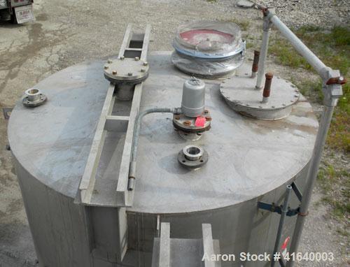 Used Bendel Tank, 3,000 Gallon, 304 Stainless Steel, Vertical. 94" diameter x 108" straight side, coned top, sloped bottom. UL rated for above ground flammable storage, UL#439357. Top mounted off cen...