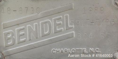 Used Bendel Tank, 3,000 Gallon, 304 Stainless Steel, Vertical. 94" diameter x 108" straight side, coned top, sloped bottom. UL rated for above ground flammable storage, UL#439357. Top mounted off cen...