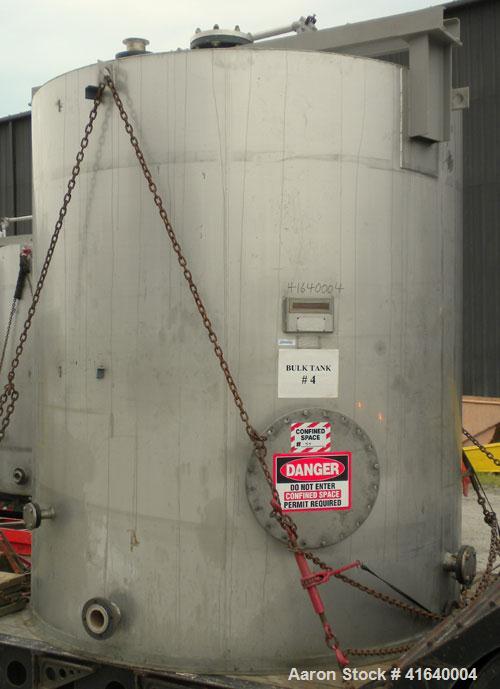Used Bendel Tank, 3,000 Gallon, 304 Stainless Steel, Vertical. 94" diameter x 108" straight side, coned top, sloped bottom. UL rated for above ground flammable storage, UL#439356. Top mounted off cen...