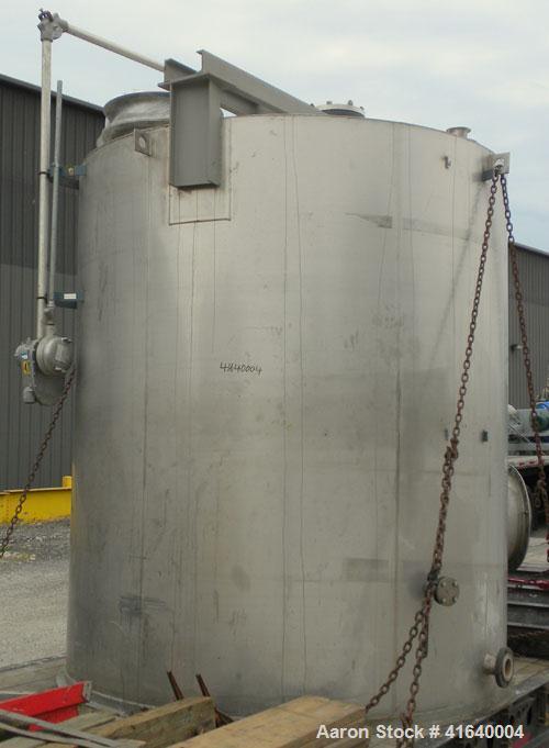 Used Bendel Tank, 3,000 Gallon, 304 Stainless Steel, Vertical. 94" diameter x 108" straight side, coned top, sloped bottom. UL rated for above ground flammable storage, UL#439356. Top mounted off cen...
