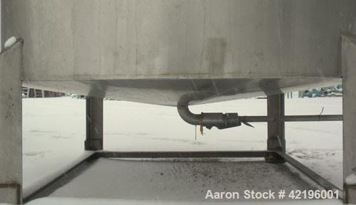 Used Indian Tuff-Tank Tank, 1480 Gallon, 316 Stainless Steel. 72" diameter x 84" straight side, flat top with hinged cover and slight cone bottom. Provision for a clamp on agitator. 2 1/2" NPT center...