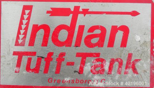 Used Indian Tuff-Tank Tank, 1480 Gallon, 316 Stainless Steel. 72" diameter x 84" straight side, flat top with hinged cover and slight cone bottom. Provision for a clamp on agitator. 2 1/2" NPT center...