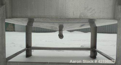 Used Indian Tuff-Tank Tank, 1480 Gallon, 316 Stainless Steel. 72" diameter x 84" straight side, flat top with hinged cover and slight cone bottom. Provision for a clamp on agitator. 2 1/2" NPT center...