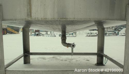 Used Indian Tuff-Tank Tank, 1480 Gallon, 316 Stainless Steel. 72" diameter x 84" straight side, flat top with hinged cover and slight cone bottom. Provision for a clamp on agitator. 2 1/2" NPT center...