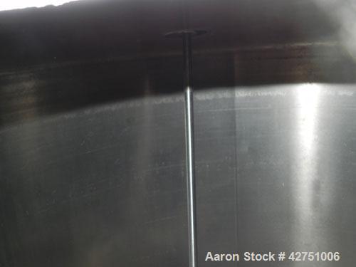 Used Tank, 2000 Gallon, Stainless Steel, Vertical. 84" Diameter x 80" straight side. Dished top, coned bottom. Off center top entering Lightnin agitator, model XJC-117. 1-1/2" Diameter shaft with (2)...