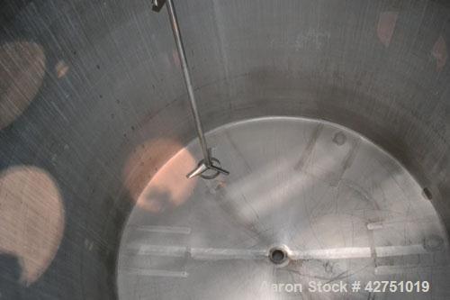 Used Tank, 2000 Gallon, 304 Stainless Steel, Vertical. 84" Diameter x 80" straight side. Dished top, coned bottom. Off center top entering Lightnin air operated agitator, model XJAC-100. 1-1/2" Diame...