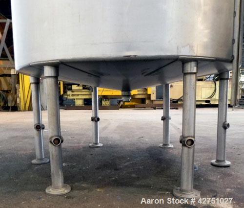 Used Tank, 2000 Gallon, 304 Stainless Steel Vertical. 84" Diameter x 80" straight side. Dished top, coned bottom. Openings top (2) 2", 4", 8", 18" man way with cover, side 2". 3" Threaded center bott...