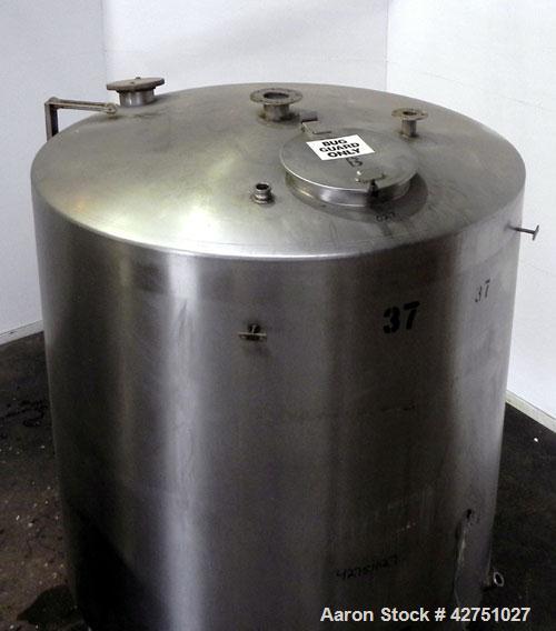 Used Tank, 2000 Gallon, 304 Stainless Steel Vertical. 84" Diameter x 80" straight side. Dished top, coned bottom. Openings top (2) 2", 4", 8", 18" man way with cover, side 2". 3" Threaded center bott...