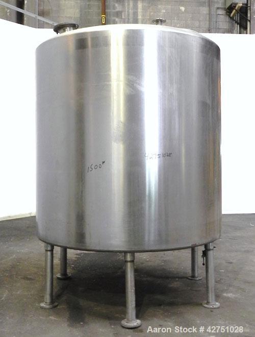 Used Tank, 2000 Gallon, 304 Stainless Steel Vertical. 84" Diameter x 80" straight side. Dished top, coned bottom. Openings top (2) 2", 4", 8", 18" man way with cover, side 2". 3" Threaded center bott...
