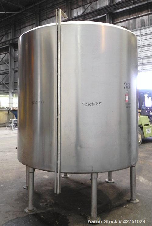 Used Tank, 2000 Gallon, 304 Stainless Steel Vertical. 84" Diameter x 80" straight side. Dished top, coned bottom. Openings top (2) 2", 4", 8", 18" man way with cover, side 2". 3" Threaded center bott...