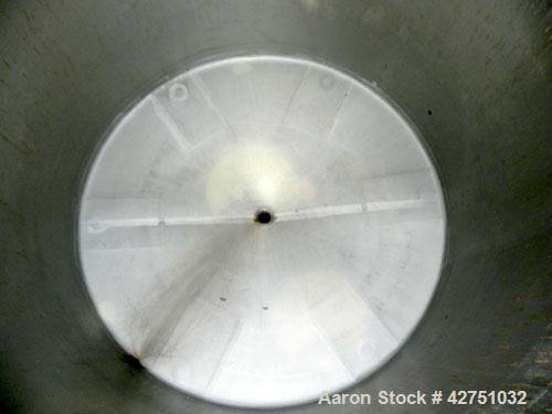 Used Tank, 2000 Gallon, 304 Stainless Steel Vertical. 84" Diameter x 80" straight side. Dished top, coned bottom. Openings top (2) 2", 4", 6", 18" man way with cover, side 2". 3" Threaded center bott...