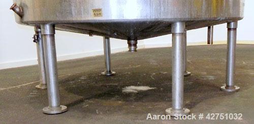 Used Tank, 2000 Gallon, 304 Stainless Steel Vertical. 84" Diameter x 80" straight side. Dished top, coned bottom. Openings top (2) 2", 4", 6", 18" man way with cover, side 2". 3" Threaded center bott...