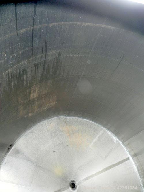 Used- Tank, 2000 Gallon, 304 Stainless Steel Vertical. 84" Diameter x 80" straight side. Dished top, coned bottom. Openings ...