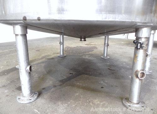 Used Tank, 2000 Gallon, 304 Stainless Steel Vertical. 84" Diameter x 80" straight side. Dished top, coned bottom. Openings top 2", 6", 18" man way with cover, side 2". 3" Tri-clamp center bottom outl...