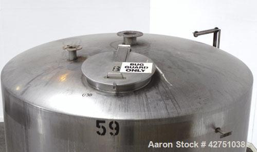 Used Tank, 2000 Gallon, 304 Stainless Steel Vertical. 84" Diameter x 80" straight side. Dished top, coned bottom. Openings top 2", 6", 18" man way with cover, side 2". 3" Tri-clamp center bottom outl...