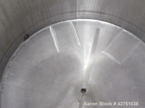 Used Tank, 2000 Gallon, 304 Stainless Steel Vertical. 84" Diameter x 80" straight side. Dished top, coned bottom. Openings top 2", 6", 18" man way with cover, side 2". 3" Tri-clamp center bottom outl...