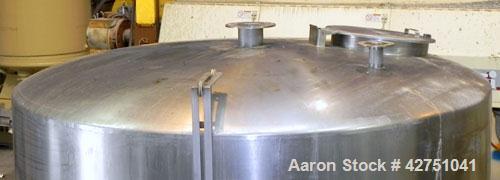Used Tank, 2000 Gallon, 304 Stainless Steel Vertical. 84" Diameter x 80" straight side. Dished top, coned bottom. Openings top 2", 4", 18" man way with cover, side 2". 2" Tri-clamp center bottom outl...