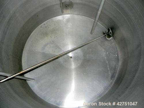 Used Tank, 2000 Gallon, 304 Stainless Steel, Vertical. 84" Diameter x 78" straight side, dished top, coned bottom. Openings top (3) 1-1/2", (5) 2" NPT, 3", 6", 15" man way with cover. 3" Threaded cen...