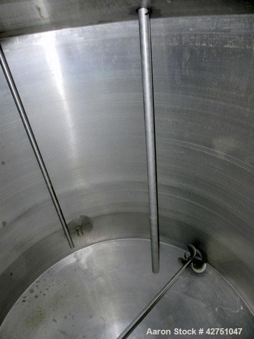 Used Tank, 2000 Gallon, 304 Stainless Steel, Vertical. 84" Diameter x 78" straight side, dished top, coned bottom. Openings top (3) 1-1/2", (5) 2" NPT, 3", 6", 15" man way with cover. 3" Threaded cen...