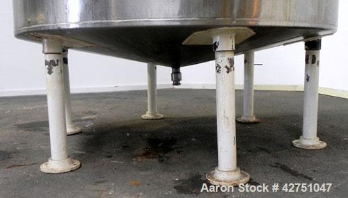 Used Tank, 2000 Gallon, 304 Stainless Steel, Vertical. 84" Diameter x 78" straight side, dished top, coned bottom. Openings top (3) 1-1/2", (5) 2" NPT, 3", 6", 15" man way with cover. 3" Threaded cen...