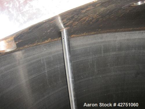 Used Tank, 1000 Gallon, 304 Stainless Steel, Vertical. 66" Diameter x 66" straight side, dished top, coned bottom. Off center top entering Lightnin agitator, model N33G-75, 1-1/2" diameter shaft with...