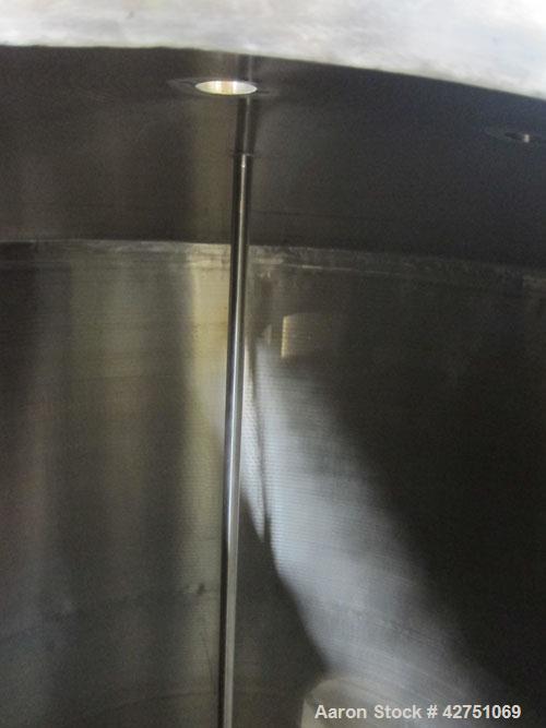 Used Tank, 2000 Gallon, 304 Stainless Steel, Vertical. 84" Diameter x 84" straight side. Dished top, coned bottom. Openings top 1-1/2" tri-clamp, 3", (2) 2" NPT, 6", 18" man way with cover. 2" Thread...