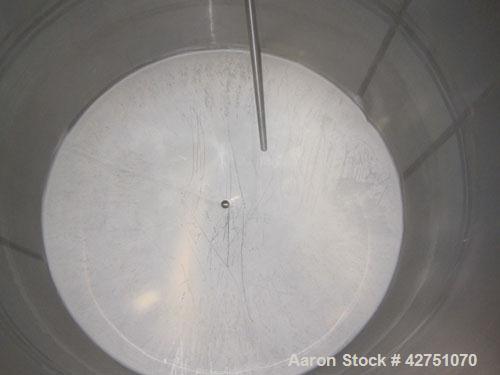 Used Tank, 2000 Gallon, 304 Stainless Steel, Vertical. 84" Diameter x 84" straight side. Dished top, coned bottom. Openings top 1-1/2" tri-clamp, 3", (2) 2" NPT, 6", 18" man way with cover. 2" Thread...