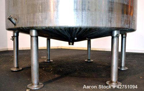 Used Tank, 2000 Gallon, 304 Stainless Steel Vertical. 84” Diameter x 80” straight side. Dished top, coned bottom. Off center top entering Lightnin air operated agitator, model XJAC-100. 1-1/2” Diamet...