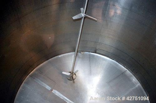 Used- Tank, 2000 Gallon, 304 Stainless Steel Vertical. 84” Diameter x 80” straight side. Dished top, coned bottom. Off cente...