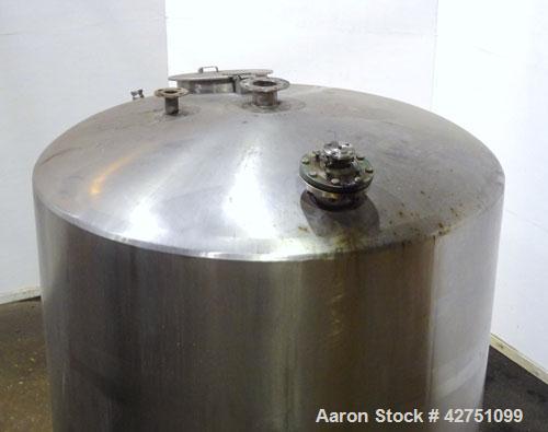 Used Tank, 2000 Gallon, 304 Stainless Steel Vertical. 84” Diameter x 80” straight side. Dished top, coned bottom. Off center top entering Lightnin air operated agitator, model XJAC-100. 1-1/2” Diamet...