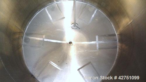 Used Tank, 2000 Gallon, 304 Stainless Steel Vertical. 84” Diameter x 80” straight side. Dished top, coned bottom. Off center top entering Lightnin air operated agitator, model XJAC-100. 1-1/2” Diamet...