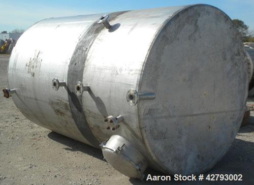 Used Tank, 2000 Gallon, 304 Stainless Steel, Vertical. 72" Diameter x 116" straight side. Cone top, sloped bottom. Openings: top 18" manway with cover, (4) 2" flanged. SIde 20" manway with cover, (5)...