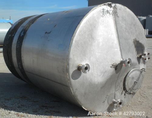 Used Tank, 2000 Gallon, 304 Stainless Steel, Vertical. 72" Diameter x 116" straight side. Cone top, sloped bottom. Openings: top 18" manway with cover, (4) 2" flanged. SIde 20" manway with cover, (5)...