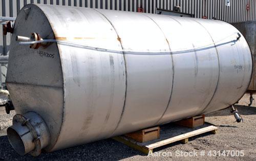 Used Tank, 4000 Gallon, 304 Stainless Steel, Vertical. 84’’ Diameter x 168’’ straight side. Coned top, flat bottom. Openings:  top 2’’, (2) 3’’, 18’’ manway with a 15’’ opening in the cover; 2’’ side...