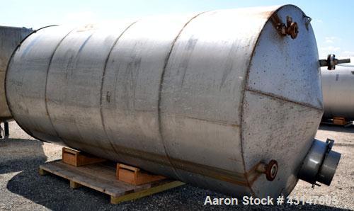 Used Tank, 4000 Gallon, 304 Stainless Steel, Vertical. 84’’ Diameter x 168’’ straight side. Coned top, flat bottom. Openings:  top 2’’, (2) 3’’, 18’’ manway with a 15’’ opening in the cover; 2’’ side...