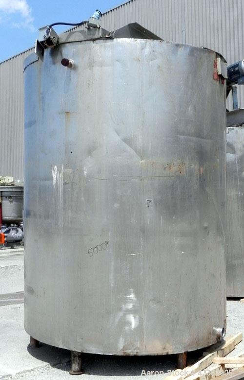 Used Kettle, 3000 Gallon, 304 Stainless Steel, Vertical. Approximate 90" diameter x 116" straight side, open top, no covers, sloped bottom. Dimple jacketed, no rating. Bolt on stainless steel agitato...