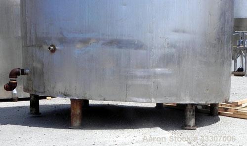 Used Kettle, 3000 Gallon, 304 Stainless Steel, Vertical. Approximate 90" diameter x 116" straight side, open top, no covers, sloped bottom. Dimple jacketed, no rating. Bolt on stainless steel agitato...