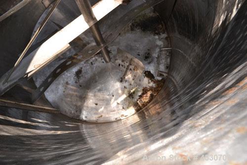 Used Kettle, 3000 Gallon, 304 Stainless Steel, Vertical. Approximate 90" diameter x 116" straight side, open top, no covers, sloped bottom. Dimple jacketed, no rating. Bolt on stainless steel agitato...