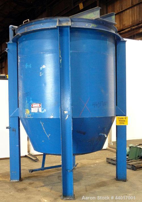 Used- Tank, 2,000 Gallon, 304 Stainless Steel, Vertical. 84" Diameter x 72" straight side. Flat open top with (1) 1/3 hinged...