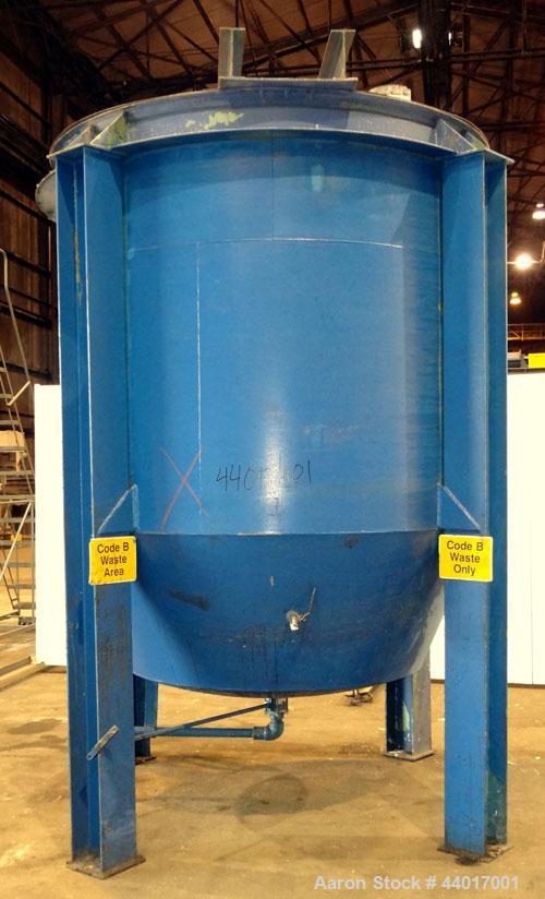 Used- Tank, 2,000 Gallon, 304 Stainless Steel, Vertical. 84" Diameter x 72" straight side. Flat open top with (1) 1/3 hinged...