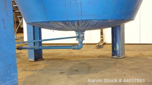Used Tank, 2,000 Gallon, 304 Stainless Steel, Vertical. 84" Diameter x 72" straight side. Flat open top with (1) 1/3 hinged covers, coned section bottom with a slight dish. Top mounted carbon steel a...