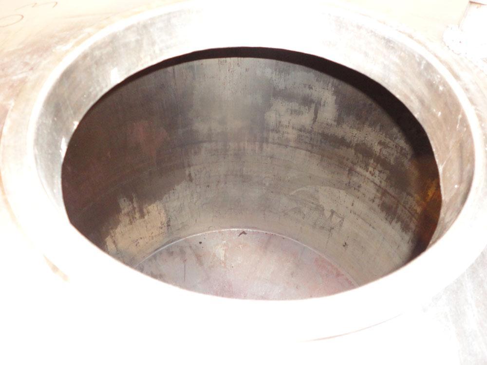 Used Tank, 2000 Gallon, 304 Stainless Steel, Vertical. 84" Diameter x 80" straight side. Dished top, coned bottom. Openings top 2”, 4”, 18” man way with cover, side 2”. 3" Center bottom outlet. Mount...